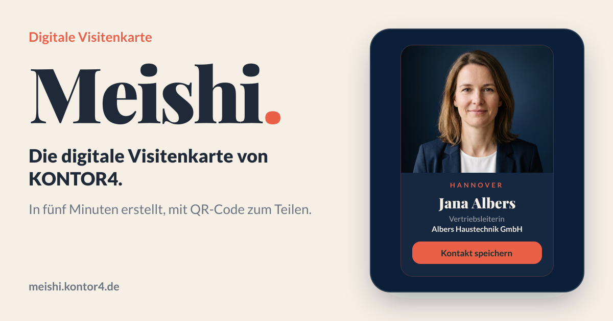 Digitale Visitenkarte kostenlos erstellen, mit QR-Code | Meishi